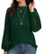 IWOLLENCE Long Sleeve Tops for Women UK Going Out Womens Blouses Round Neck Ladies Dressy Lace Long Sleeve T Shirts Dark Green M