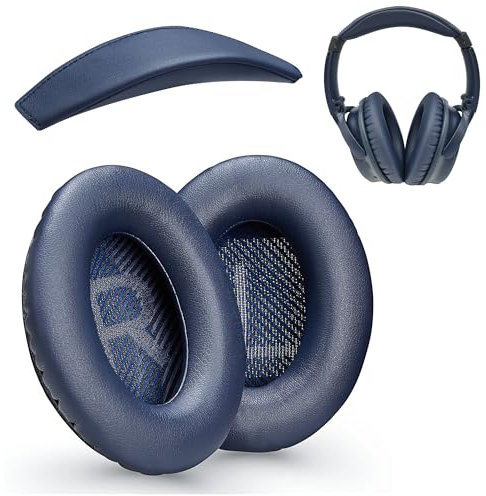 AHG Accessory House Global QC35 / QC35 ii earpads and QC35 Headband / QC35 ii Headband V3 pad Cushion Compatible with Bose QuietComfort 35 and QuietComfort 35 ii Headphones (Midnight Blue)