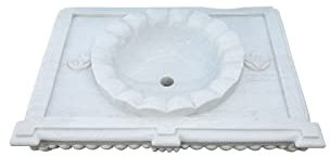 Biscottini Lavandino in marmo 80,5x18,5x56,5 cm | Lavandino da esterno e interno | Lavabo da appoggio pietra | Lavandino cucina