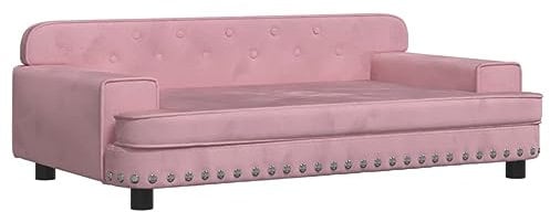 vidaXL Kindersofa, Couch für Kinder, Kindercouch mit runden Kanten, Kindersessel Minisofa Polstersofa Kindermöbel Sofa Kinderzimmer, Rosa Samt