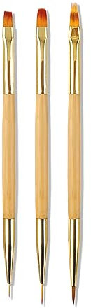 Sularpek 3 Pièces Pinceau Nail Art Ongles, Pinceaux en Détail à Ongles, Pinceau Ongle Gel pour DIY Nails Art Gel Dessiner des Détails