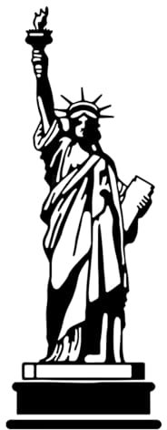 Statua della Libertà di New York City, adesivo da parete, statua della libertà di New York, adesivo decorativo per la casa, sfondo, autoadesivo, rimovibile (B1123 nero, 40 x 102 cm)
