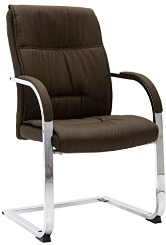 MNISDFL Chaise de bureau ergonomique - Chaise de gaming - Chaise de bureau cantilever - Tissu marron