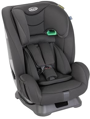 Graco FlexiGrow™ R129 Kindersitz, Autositz vorwärtsgerichtet ab 15 Monaten (76-145 cm) auch in Fahrtrichtung, Installation mit dem Fahrzeuggurt, integrierter Seitenaufprallschutz, schwarz, Onyx