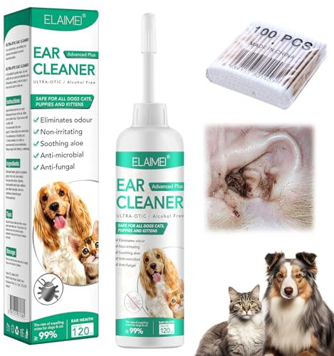 Bisienya Ear Cleaner for Dogs,Dog Ear Cleaner,Dog Ear Drops for Infection Antibiotics,Ear Drops for Dogs& Cats,Dog Ear Infection Treatment, Dog Ear Cleaner Solution 50ml