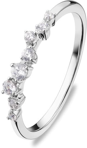 CHRIST Damen-Damenring 8 Diamant 50, Weißgold 32026200