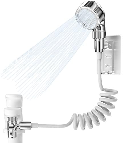 Maxentico Douchette Adaptable sur Robinet, Douchette Lavabo avec Tuyau Extensible de 2m, Douchette Evier pour Douche et Bidet, Douchettes de Salle de Bain, pour le Lavage des Cheveux, Pet Douche
