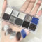 KARLOR Smoky makeup palette di ombretti in 10 colori grigio argento nero blu ombretto glitter opaco perlescente punk eyeshadow palette