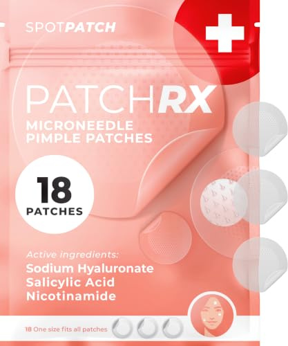 PatchRx Micro aiguille Pimple Patch (18 Pack) - Pimple Hydrocolloid Micropoint Pimple pour acné et Pimples, Pimples Eliminate Nuit, Microdart Pimple Patch, Micro Dart Pimple Patches