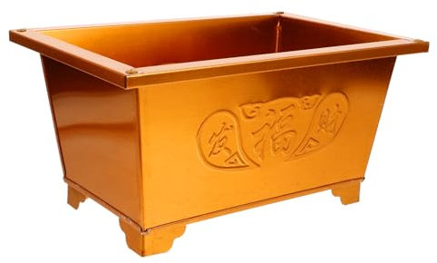 PRETYZOOM Traditional Chinese Incinerator Can Sturdy Iron Burn Bucket Non-Deformable Design for Longevity