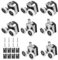 Ansodo 8Pcs Shower Door Rollers, 23mm Curved Wheels with Anti-Collision Blocks & Screws, Easy to Move & Low Noise