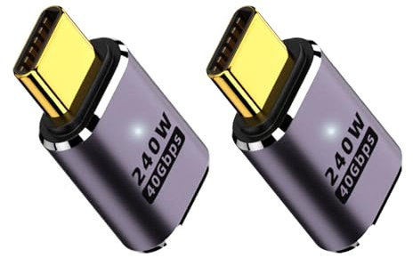 ZIXINZIYI Adapter USB C, rechtwinkliger Adapter Typ C mit 40Gbps PD 240W 8K@60Hz Laden Sie Video, kompatibel mit Steam Deck, Switch, VR und Anderen Typ-C Geräten (Gerade)