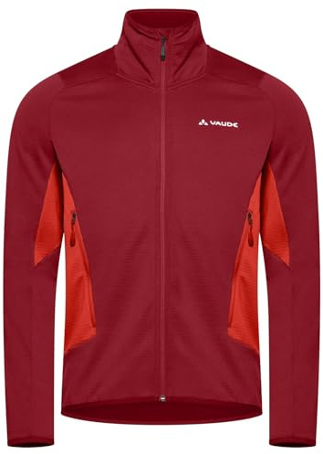 VAUDE Herren Fleecejacke Monviso Fleece FZ Jacket II, elastisch, atmungsaktiv und wärmend, schnelltrocknend, Passform: Slim fit, carmine/glowing red, 3XL