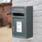 Vintage Decor® British Post Box Cast Iron Wedding Authentic Pillar Replica Lockable with 2 keys Post Office Letter Box GREY Heavy Duty Cast Iron Front Weatherproof Bolt Down 44cm H x 24cm W x 24 D