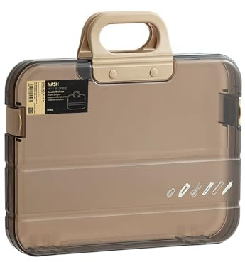 Tragbare A4 Fächermappe aus Kunststoff – Große Federmappe mit Griff, Organizer für Dokumente, Prüfungsunterlagen, Schreibmaterial und Aufbewahrung von Akten,Transparentes Braun