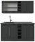 Vicco Singleküche R-Line, Anthrazit Landhaus/Anthrazit, 160 cm, AP Anthrazit