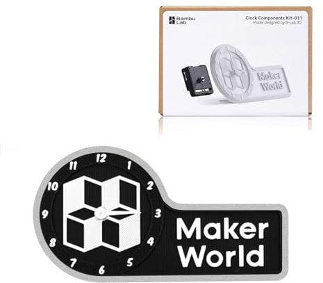 JUUPINE Makerworld MH011 Kit d'horloge créative, adapté pour les modèles d'horloge en bambou pour imprimante 3D, décorations créatives d'horloge à faire soi-même, peut être utilisé pour fabriquer des