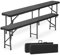 Sekey 2er Set Kunststoff Klappbank Bierbank 181 x 26 x 42 cm, Faltbar Biergarten Campingbank Gartenbank Klappbar Bierbänke Sitzbank bis 300kg Belastbar, Schwarz