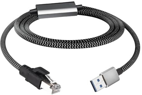 Leehitech 2M LAN zu USB Kabel, Netzwerk Verlängerungskabel 1000Mbps Datenübertragung, USB A auf RJ45 Ethernet CAT 6 Kabel für Windows, Laptop, Linux, Switch, Router