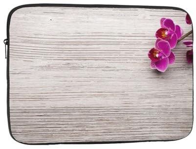 Custodia in legno resistente agli urti, motivo floreale, sottile e leggera, per iPad e altro ancora (25,4 cm - 43,2 cm)