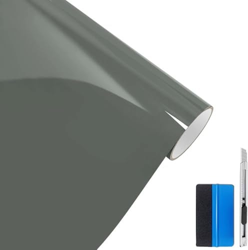 NewL Rouleau de film vinyle noir piano ultra brillant de qualité supérieure avec canaux d'évacuation d'air pour toit de voiture, aile, pilier de moto (gris Nardo, 30 cm x 150 cm)