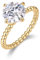 WAHZAUS Moissanit-Ringe für Damen, 3 Karat Gold, Solitär-Diamantring, Farbe D, Reinheit VVS1, Rundschliff, Eheringe für Frauen, Ehefrau, Mutter, 6, Silber, Moissanit