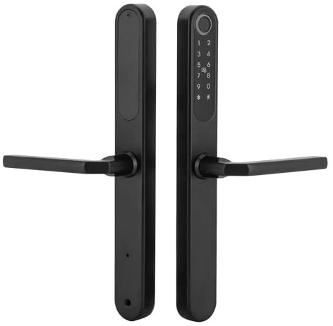Fingerabdruck Türschloss Elektronisches Türschloss mit Bluetooth und App Steuerung für Haustür und Büro Schloss mit Fingerabdruck für Türstärken 45 bis 60 mm IP45 wasserdicht