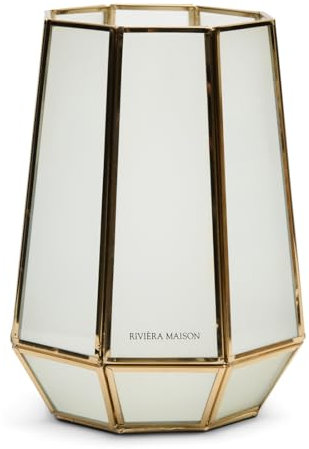 Rivièra Maison - Felina Windlicht, Gold, Milchglas