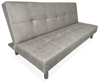 amuéblate online Clic Clac Schlafsofa 3-Sitzer, Modell Voley, modernes Design, praktisch und funktional, graues Finish