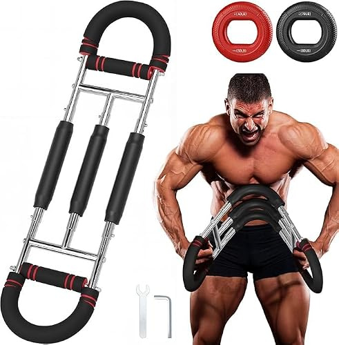 brusttrainer männer,Twister armtrainer，Brustmuskel trainingsgerät mit Griffkraftgerät ，3-stufiges U-förmiger Verstellbares Brust armtrainer für zuhause，Fitnessübungen überall Krafttraining (30-75 kg