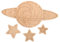 Vaguelly 4 Stück Teiliges Set Nordic Style Holzplanet und Stern Dekorationen für Kinderzimmer Weiche Wandornamente aus Nordischem Holz für Heimdekoration und Fotografie