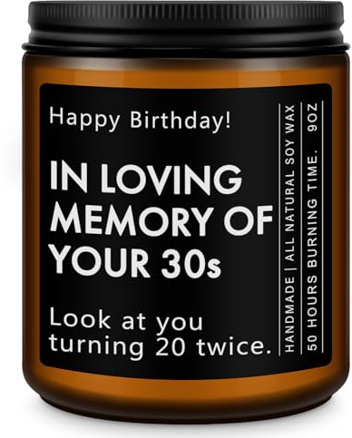 RIZOOCE 40 Year Old Birthday Gifts - Funny & Unique Presents for Men & Women Born in 1985, 40th Birthday Gift Ideas, Lavender Scented Candle, 7oz
