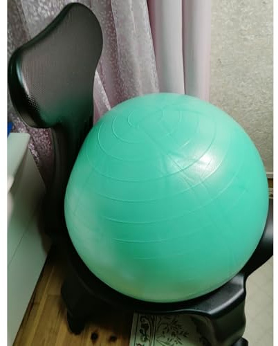 Sittboll Bollstol Rullande Träningsbollstol med Pump, Ergonomisk Yogabollskontorsstol för Graviditet På Kontoret, Skrivbordsstol för Hållningsförbättring/coreträning(B)