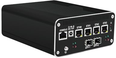 ANDAQI Micro Firewall Appliance, Mini PC, PFSense, Mikrotik, OPNsense, VPN, Router PC, Core I5 1235U, RJ50, 4 x 2.5GbE I226-V, 2 x SFP+ Optical 10GbE 82599ES, 32G RAM, 512G SSD