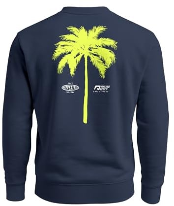 Neverless® Sweatshirt Herren Pullover mit Backprint Palme Graphic Pullover Fashion Streetwear