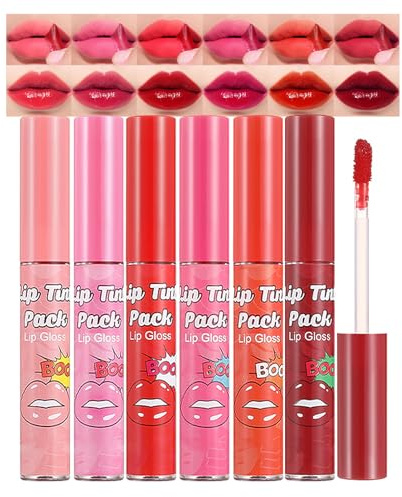 Peel Off Lip Liner Stain, 6 Farben Lipliner Tattoo mit Matte Finish, Wasserfest & Wischfest Lip Tint Lippenstift, Hochpigmentiert Lipgloss Stay On All Day, Langanhaltender Abziehbarer Lippenfleck