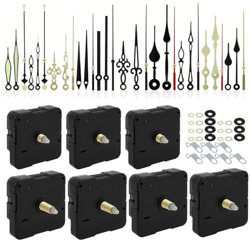 Chtaoxin 7 PCS Clock Mechanism Kit | Clock Mechanisms Battery Powered, Silent Quartz Clock’s Movement, for DIY Parts Repair in Home Offices