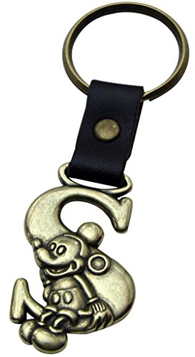 Porte-clés Mickey Mouse lettre S en laiton