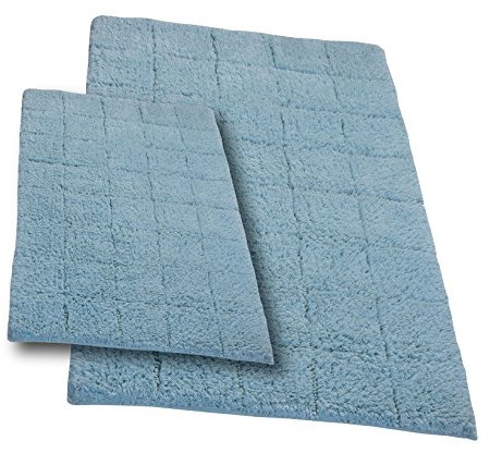 Castle Hill CH-BR-17X24&21X34-SUMT-2PCS-LBL Badteppich-Set, 2-teilig, 43 x 61 cm, Hellblau
