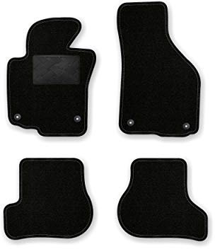 Bär-AfC Auto Fußmatten Ideal passend für Skoda Octavia 2 1Z 2004-2013, Autoteppiche Nadelvlies Schwarz, Rand Kettelung Schwarz, Trittschutz Kunststoff, Set 4-teilig, SK03510