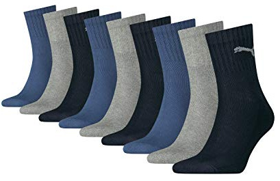 PUMA Herren Short Crew 3p Unisex Socken, Navy/Grey/Nightshadow Blue, 43-46