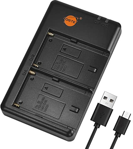 DSTE NP-F Battery USB Dual Quick Charger(npf battery charger) Compatible for Sony NP-F550 NP-F750 NP-F770 NP-F930 NP-F950 NP-F960 NP-F970 NP-FM50 NP-FM55H NP-FM500H f550 battery