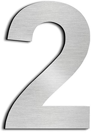 nanlyiau 8in/20.5cm Numeri civici Numero di acciaio Numero civico esterno in Solido Acciaio Inossidabile 304,Aspetto Fluttuante(8in 2)
