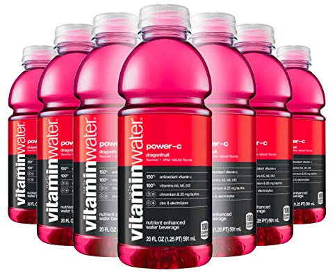 Vitamin Water, Dragonfruit - Power C, 20oz Bottle (Pack of 6, Total of 120 Oz)
