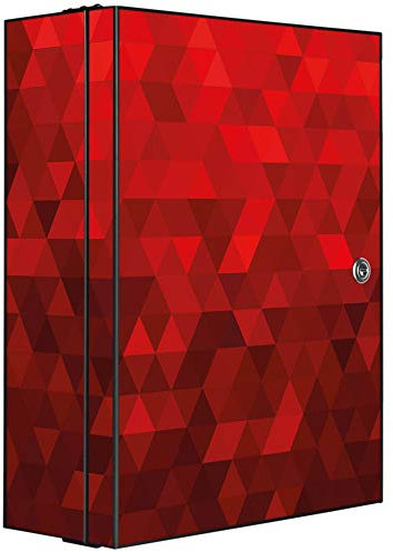 banjado® XXL Medizinschrank abschliessbar mit Motiv Dreiecke Rot 35x46x15cm - großer Arzneischrank/Medikamentenschrank aus Metall zur Medikamenten Aufbewahrung - Apothekerschrank mit 3 Schlüsseln