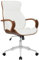 CLP Bürostuhl Melilla Kunstleder I Ergonomischer Stuhl I Komfortables Sitzen I 360 Drehfunktion, Wippfunktion I Für Arbeit Und Home-Office, Farbe:walnuss/weiß