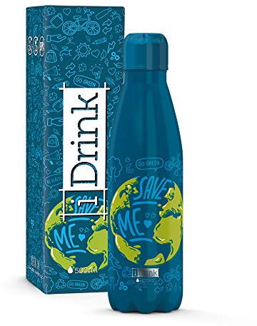 I-Drink - Gourde thermique en acier 350/500/750/1000 ml (1000 ml, Monde)