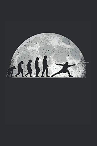 Fechten Notizbuch: Fechten Evolution Mond Fechter Sportfechter / 6x9 Zoll / 120 karierte Seiten Seiten
