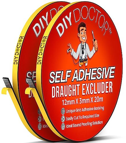 DIY Doctor Türdichtung Selbstklebend - 20m(L) x 12mm(W) x 3mm(D) Dichtungsband Selbstklebend - Moosgummi Selbstklebend - Dichtband Selbstklebend um Ihr Zuhause warmzuhalten