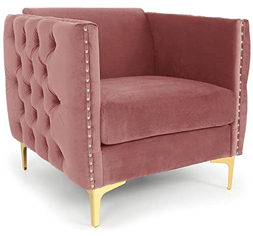 Menzzo Fauteuil Joshua Velours Rose